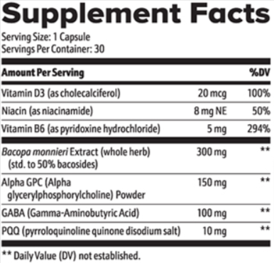 Neuro Thrive Supplement Facts